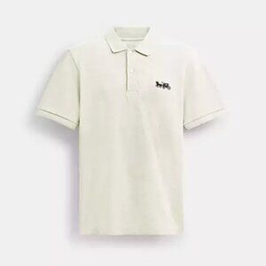 NWOT Coach Cream Horse And Carriage Classic Polo M